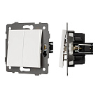 Механизм выключателя двухклавишный самовозвратный SWT-MKR2-PL-WH-V (250V, 10A) (Arlight, -) Lednikoff