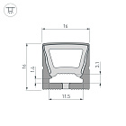 Силиконовый профиль WPH-FLEX-1616-TOP-S11-5m FULL BLACK (Arlight, Силикон) Lednikoff