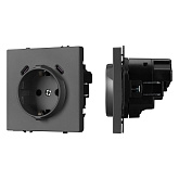 ARL NOBE Розетка зк со шторками с USB тип C+С софт-тач серый базальт SCT-MUCC-SFPL-GR (250V, 16A) (Arlight, -)