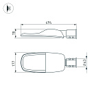 Светильник OXOR-TURI-494х177-60W Warm3000 (GR, 144x75 deg, 230V) IP66 (Arlight, -) Lednikoff