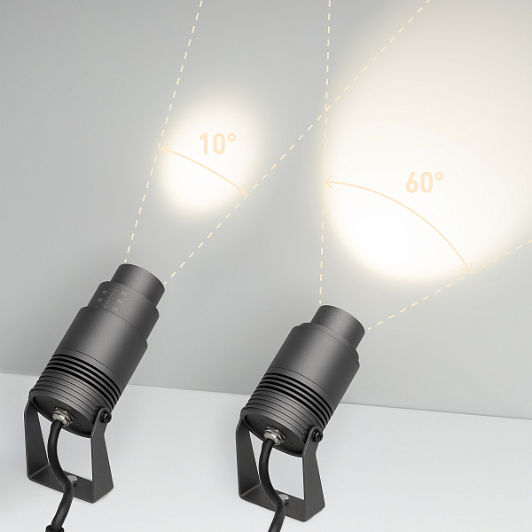 Светильник ALT-RAY-ZOOM-R61-12W Warm3000 (DG, 10-60 deg, 230V) (Arlight, IP67 Металл, 3 года) Lednikoff