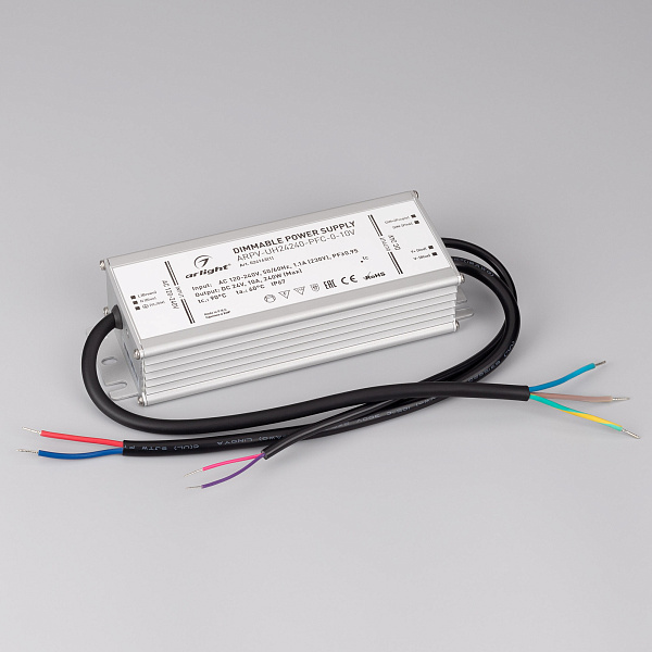 Блок питания ARPV-UH24240-PFC-0-10V (24V, 10.0A, 240W) (Arlight, IP67 Металл, 7 лет) Lednikoff