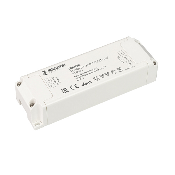 INTELLIGENT ARLIGHT Диммер TY-102-24V-30W-MIX-WF-SUF (230V, WIFI, 433MHz, 2x0.6A) (IARL, Пластик) Lednikoff