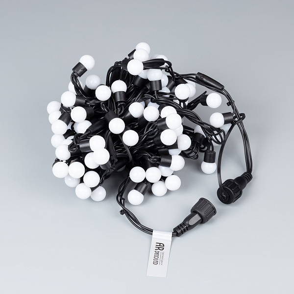 Светодиодная гирлянда ARD-BALL-PRO-D17.5-10000-BLACK-100LED RGB (230V, 7W) (Ardecoled, IP65) Lednikoff