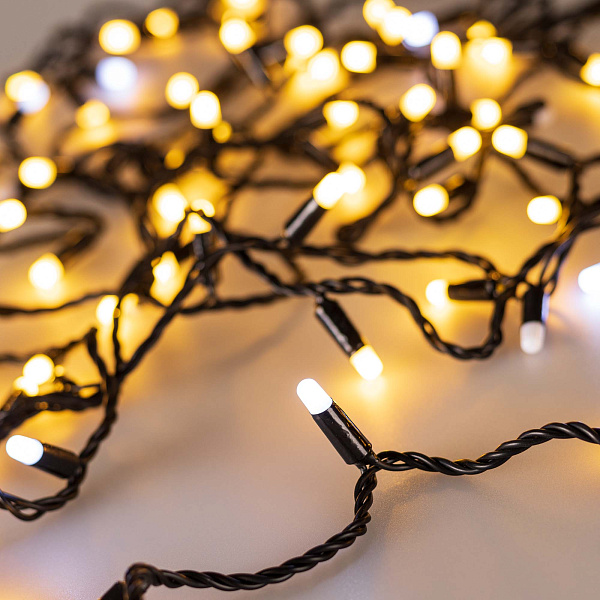 Светодиодная гирлянда ARD-STRING-CLASSIC-10000-BLACK-100LED-MILK-FLASH Warm (230V, 7W) (Ardecoled, IP65) Lednikoff