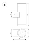 Светильник LGD-RAY-WALL-TWIN-R65-2x9W Day4000 (GR, 23 deg, 230V) (Arlight, IP65 Металл, 3 года) Lednikoff