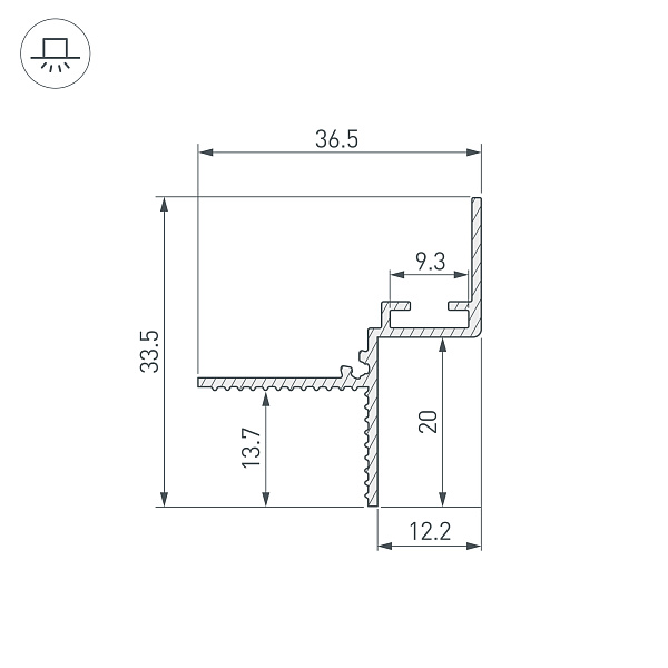 Профиль СEIL-SHADOW-12-3000 WHITE (Arlight, Алюминий) Lednikoff