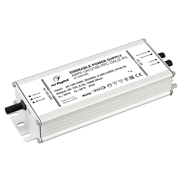 Блок питания ARPV-UH12100-PFC-DALI2-PH (12V, 8.3A, 100W) (Arlight, IP67 Металл, 7 лет) Lednikoff