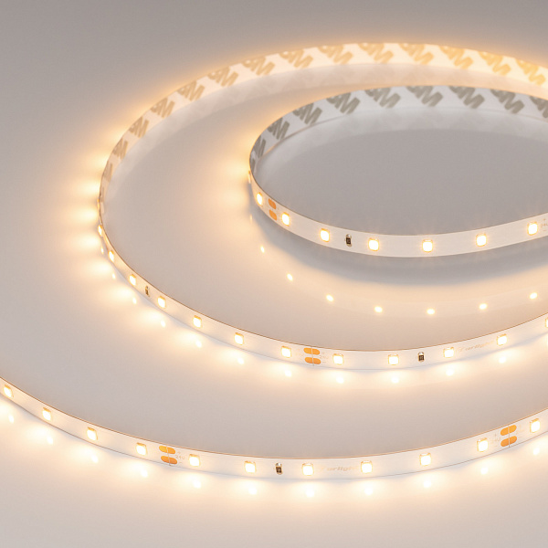 Светодиодная лента RT-A60-8mm 24V Warm2700 CRI98 (4.8 W/m, IP20, 2835, 5m) (Arlight, 4.8 Вт/м, IP20) Lednikoff