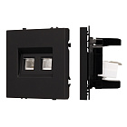 ARL NOBE Розетка компьютерная двойная софт-тач черный оникс SCT-MPC2-SFPL-BK (2хRJ-45, CAT6) (Arlight, -) Lednikoff
