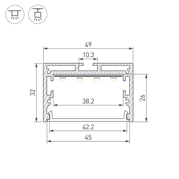 Профиль SL-LINE-4932-3000 ANOD (BY) (Arlight, Алюминий) Lednikoff