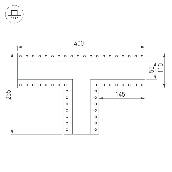 Тройник SL-LINIA55-FANTOM (Arlight, Металл) Lednikoff