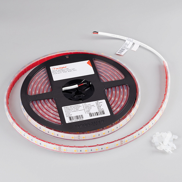 Светодиодная лента герметичная RTW-PFS-B60-13mm 24V Cool 10K (14.4 W/m, IP68, 5060, 5m) (Arlight, 14.4 Вт/м, IP68) Lednikoff