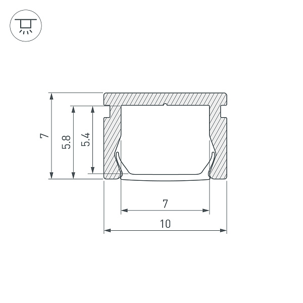 Профиль PIK-1007-2000 ANOD BLACK (Arlight, Алюминий) Lednikoff
