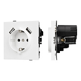 Механизм розетки с USB зарядкой SCT-TENDO-MUAA-PL-WH (230V, 16A) (Arlight, Белый)