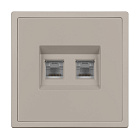 Механизм сдвоенной компьютерной розетки SCT-NOBE-MPC2-SFPL-CA (RJ-45, CAT6) (Arlight, Кашемир) Lednikoff
