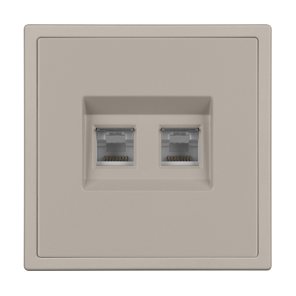 Механизм сдвоенной компьютерной розетки SCT-NOBE-MPC2-SFPL-CA (RJ-45, CAT6) (Arlight, Кашемир) Lednikoff