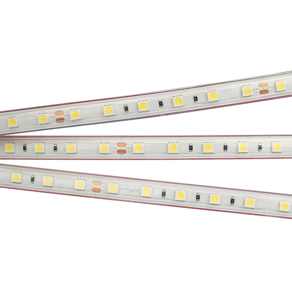 Светодиодная лента герметичная RTW-PS-B60-13mm 24V Warm3000 (14.4 W/m, IP67, 5060, 5m) (Arlight, 14.4 Вт/м, IP67) Lednikoff