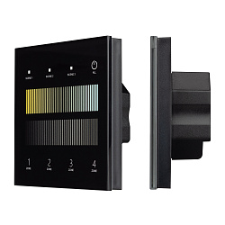 INTELLIGENT ARLIGHT Сенсорная панель SMART-DALI-301-11-4G-3SC-DT8 Черная (230V, встраиваемая, 2.4G) (IARL, IP20 Пластик, 5 лет)