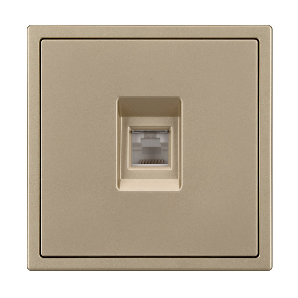 Механизм телефонной розетки SCT-NOBE-MTL1-SFPL-GD (RJ-11, 4C) (Arlight, Золотой песок) Lednikoff