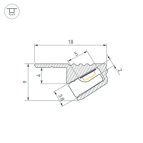 Профиль SL-MINI-SHELF-H9-2000 ANOD OLIVE GREY (Arlight, Алюминий) Lednikoff