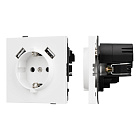Механизм розетки с USB зарядкой SCT-TENDO-MUAA-PL-WH (230V, 16A) (Arlight, Белый) Lednikoff