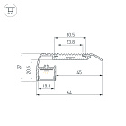 Профиль STAIR-W65-2000 ANOD BLACK (Arlight, Алюминий) Lednikoff