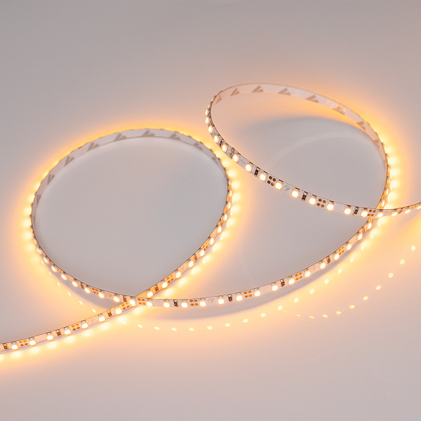 Светодиодная лента RT-A120-5mm 12V Yellow (9.6 W/m, IP20, 5m) (Arlight, 9.6 Вт/м, IP20) Lednikoff