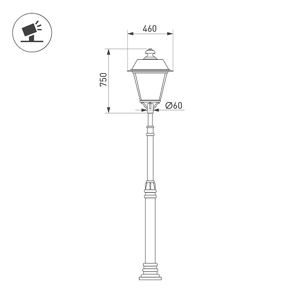 Светильник OXOR-GRADUA-LUZ-C-460x750-35W Day4000 (BK, 120 deg, 230V) IP65 (Arlight, -) Lednikoff