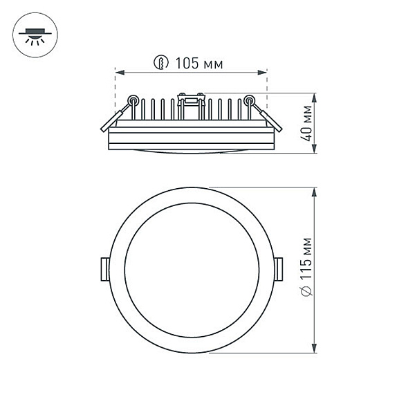 Светодиодная панель LTD-115SOL-15W Day White (Arlight, IP44 Пластик, 3 года) Lednikoff