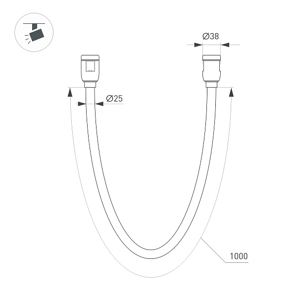 Светильник ART-APRIORI-TUBE-ELASTIC-R38-L1000-12W Warm3000 (GD, 360 deg, 48V) (Arlight, IP20 Металл, (Arlight, IP20 Металл, 3 года)