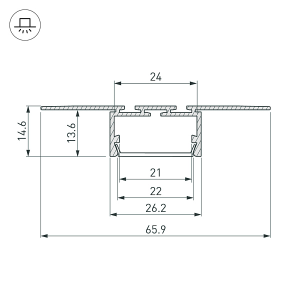 Профиль PLS-LOCK-H15-T-HIDE-2000 (Arlight, Алюминий) Lednikoff
