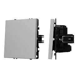 ARL NOBE Выключатель перекрёстный 1 кл софт-тач никель SWT-MKX1-SFPL-IS (250V, 10A) (Arlight, -)