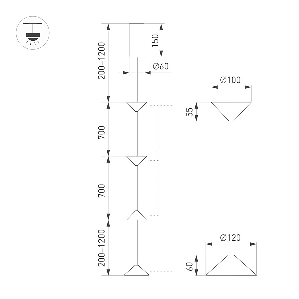 Светильник SP-CALICE-SURFACE-R120-12W Warm2700 (BK, 110 deg, 230V) (Arlight, IP20 Металл, 5 лет) Lednikoff
