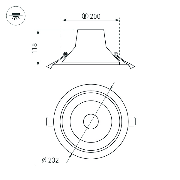 Светильник LTD-LEGEND-R230-35W Day4000 (WH, 50 deg) (Arlight, IP20 Металл, 3 года) Lednikoff