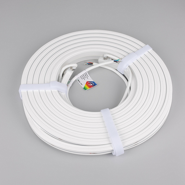 Светодиодная лента герметичная MOONLIGHT-PRO-TOP-X336-13x12mm 24V RGBW-Warm (12 W/m, IP67, 10m, wire x2) (Arlight, Вывод боковой, 5 лет)