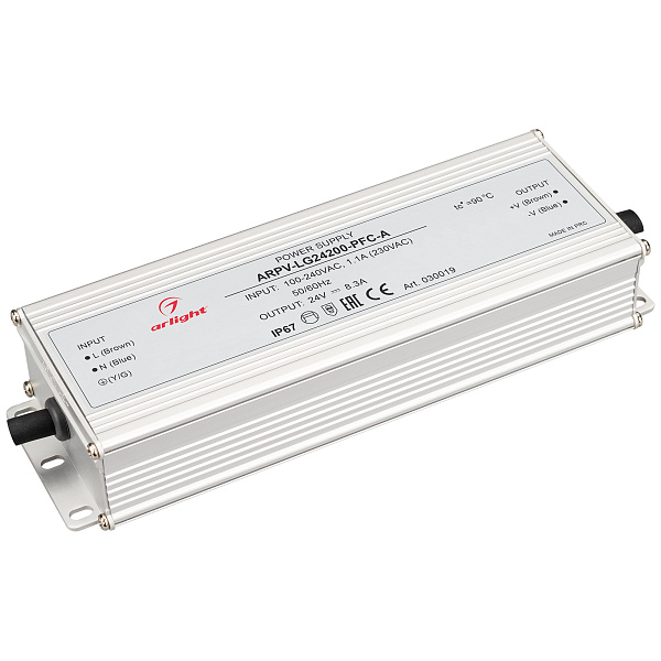Блок питания ARPV-LG24200-PFC-A (24V, 8.3A, 200W) (Arlight, IP67 Металл, 5 лет) Lednikoff