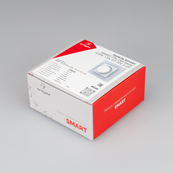 Панель SMART-P96-DIM-IN White (230V, 1.5A, 0-10V, Rotary, 2.4G) (Arlight, Пластик) Lednikoff