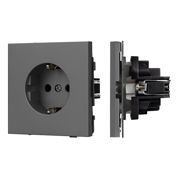 Механизм электрической розетки SCT-TENDO-MEU1-SFPL-GR (230V, 16A) (Arlight, Матовый графитовый) Lednikoff