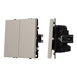 ARL NOBE Выключатель перекрёстный 2 кл софт-тач кашемир SWT-MKX2-SFPL-CA (250V, 10A) (Arlight, -)