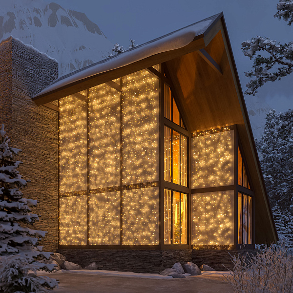 Светодиодная гирлянда ARD-CURTAIN-CLASSIC-2000x3000-CLEAR-760LED Warm (230V, 60W) (Ardecoled, IP65) Lednikoff