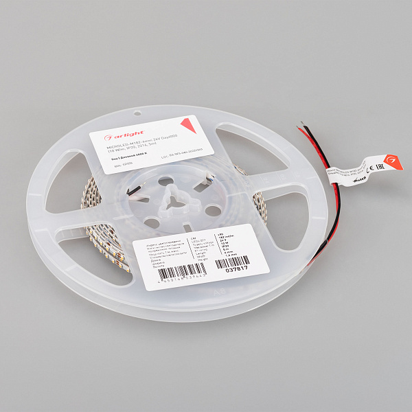 Светодиодная лента MICROLED-M182-4mm 24V Day4000 (10 W/m, IP20, 2216, 5m) (Arlight, узкая) Lednikoff