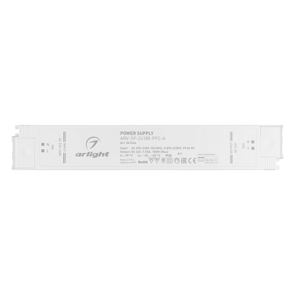 Блок питания ARV-SP-24180-PFC-A (24V, 7.5A, 180W) (Arlight, IP20 Пластик, 5 лет) Lednikoff