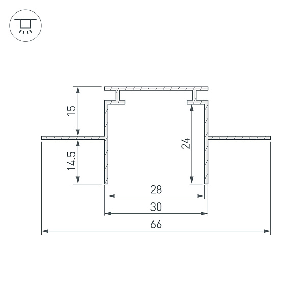 Профиль-держатель TEK-PLS-2000 (Arlight, Алюминий) Lednikoff