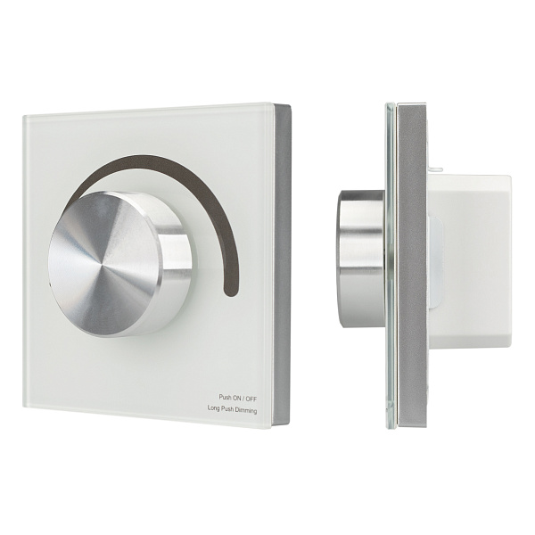 Панель SMART-P98-DIM-G-IN White (230V, 1.5A, 0/1-10V, Rotary, 2.4G) (Arlight, Стекло) Lednikoff