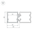 Профиль с экраном ALU-BASE-PW35S-2000 ANOD+FROST AG (Arlight, Металл) Lednikoff