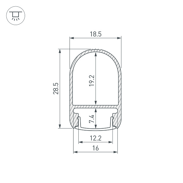 Профиль WARDROBE-1930-2000 ANOD (Arlight, Алюминий) Lednikoff