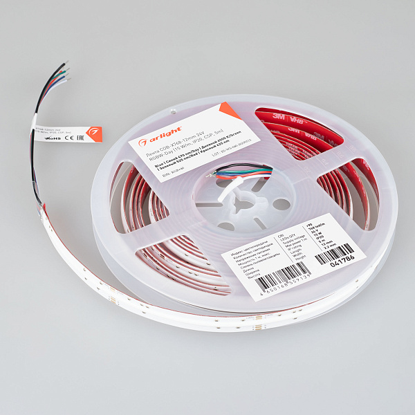 Светодиодная лента COB-X768-12mm 24V RGBW-Day (15 W/m, IP20, CSP, 5m) (Arlight, 5 лет) Lednikoff