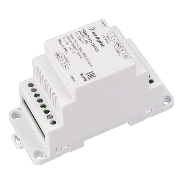 Усилитель SMART-DMX (12-36V, 1CH, DIN) (Arlight, IP20 Пластик, 5 лет) Lednikoff