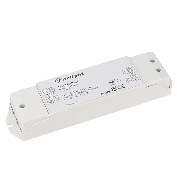 Диммер SMART-DIM105 (12-48V, 15A, TRIAC) (Arlight, IP20 Пластик, 5 лет) Lednikoff